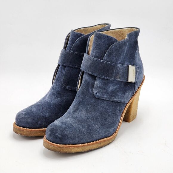 UGG Australia Brienne Suede Indigo Buckle Ankle Booties Size 9.5 - Picture 3 of 12